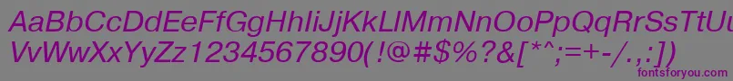 PragmaticaisocttItalic Font – Purple Fonts on Gray Background