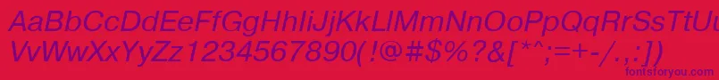 PragmaticaisocttItalic Font – Purple Fonts on Red Background