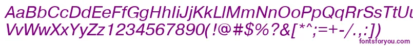 PragmaticaisocttItalic-fontti – violetit fontit valkoisella taustalla