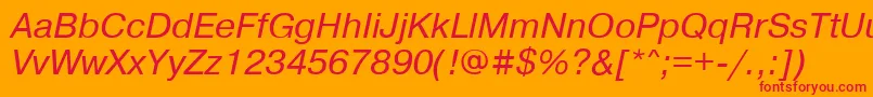 PragmaticaisocttItalic Font – Red Fonts on Orange Background