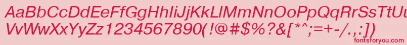 PragmaticaisocttItalic Font – Red Fonts on Pink Background