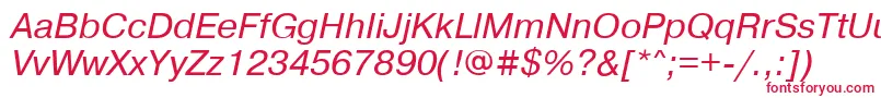 PragmaticaisocttItalic-fontti – punaiset fontit valkoisella taustalla