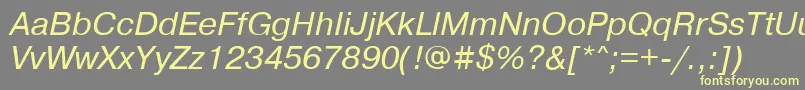 PragmaticaisocttItalic Font – Yellow Fonts on Gray Background