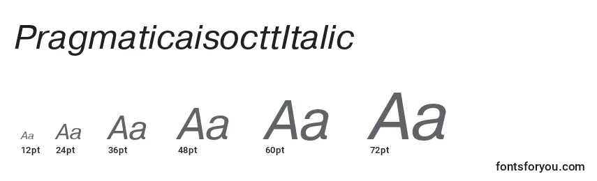 PragmaticaisocttItalic-fontin koot