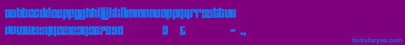 ZdykScorpio-Schriftart – Blaue Schriften auf violettem Hintergrund