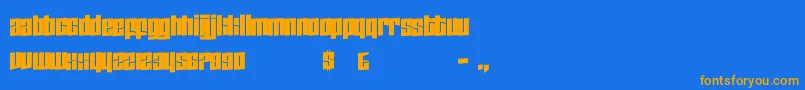 ZdykScorpio-Schriftart – Orangefarbene Schriften auf blauem Hintergrund