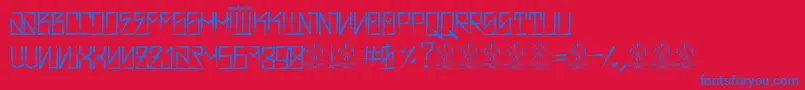 フォントBarrioRifaIi – 赤い背景に青い文字