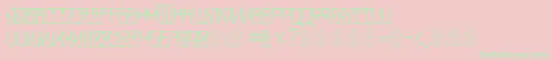 BarrioRifaIi Font – Green Fonts on Pink Background