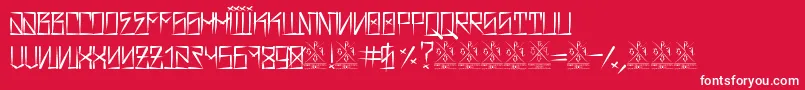 BarrioRifaIi-Schriftart – Weiße Schriften auf rotem Hintergrund