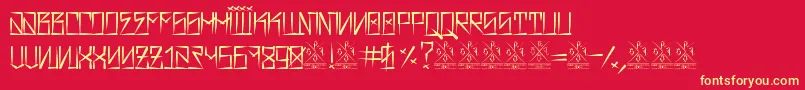 フォントBarrioRifaIi – 黄色の文字、赤い背景