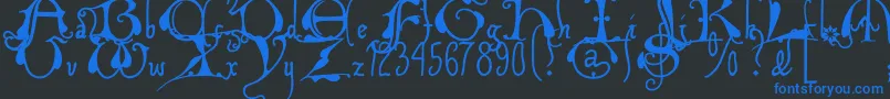 Xiparoslombard Font – Blue Fonts on Black Background