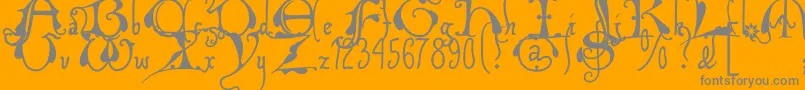 Xiparoslombard-Schriftart – Graue Schriften auf orangefarbenem Hintergrund