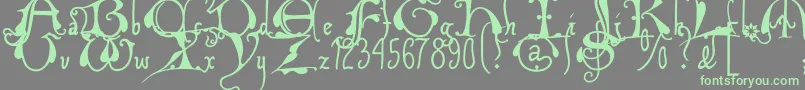 Xiparoslombard-fontti – vihreät fontit harmaalla taustalla