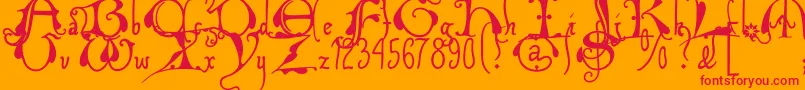 フォントXiparoslombard – オレンジの背景に赤い文字