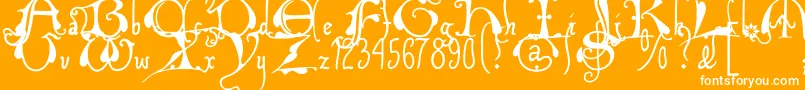 Xiparoslombard-Schriftart – Weiße Schriften auf orangefarbenem Hintergrund