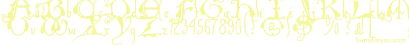 Xiparoslombard-Schriftart – Gelbe Schriften auf weißem Hintergrund