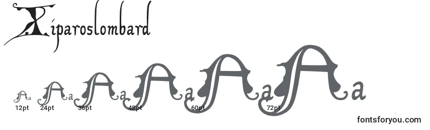 Размеры шрифта Xiparoslombard