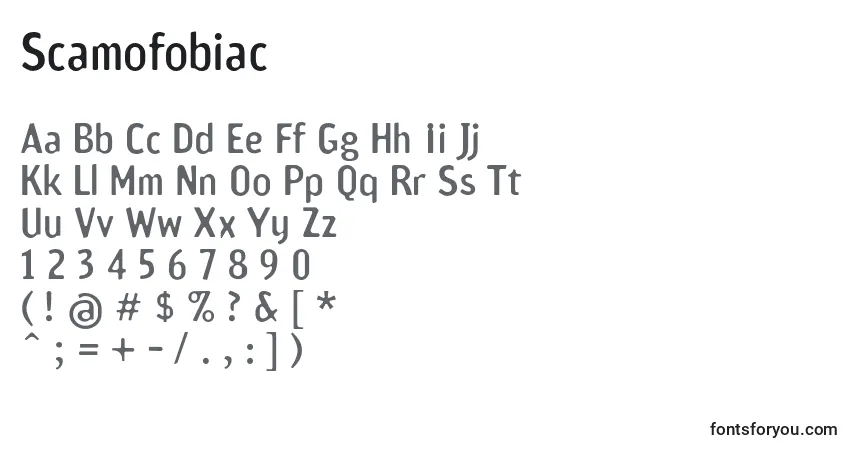 Fuente Scamofobiac - alfabeto, números, caracteres especiales