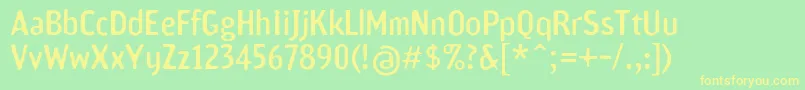 Scamofobiac Font – Yellow Fonts on Green Background