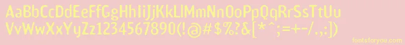 Scamofobiac Font – Yellow Fonts on Pink Background