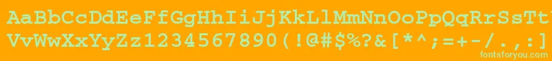 CourierkoicttBold Font – Green Fonts on Orange Background