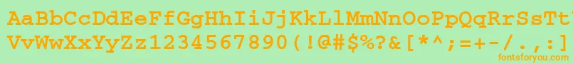 CourierkoicttBold Font – Orange Fonts on Green Background