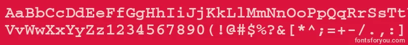 CourierkoicttBold Font – Pink Fonts on Red Background