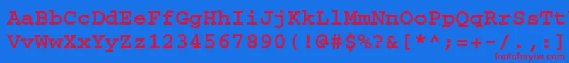 CourierkoicttBold Font – Red Fonts on Blue Background