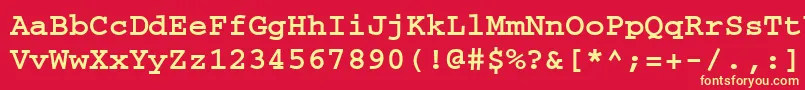 CourierkoicttBold Font – Yellow Fonts on Red Background