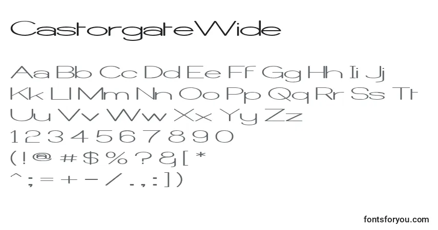 Шрифт CastorgateWide – алфавит, цифры, специальные символы