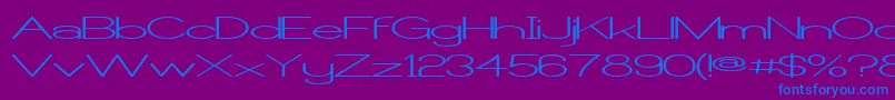 CastorgateWide Font – Blue Fonts on Purple Background