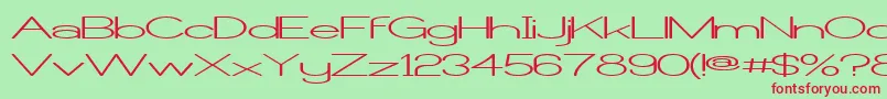 CastorgateWide Font – Red Fonts on Green Background