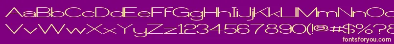 CastorgateWide-Schriftart – Gelbe Schriften auf violettem Hintergrund