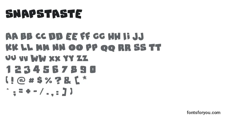 Schriftart SnapsTaste – Alphabet, Zahlen, spezielle Symbole