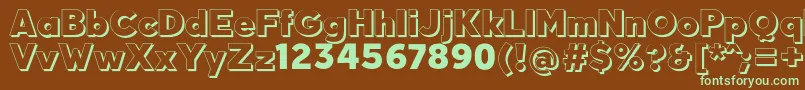 QuebabShadowFfp Font – Green Fonts on Brown Background