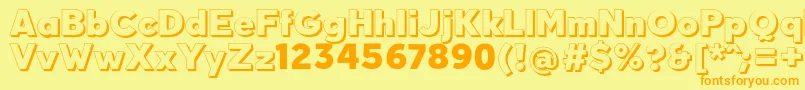 QuebabShadowFfp Font – Orange Fonts on Yellow Background