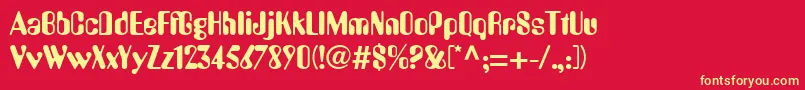 Ameliall Font – Yellow Fonts on Red Background