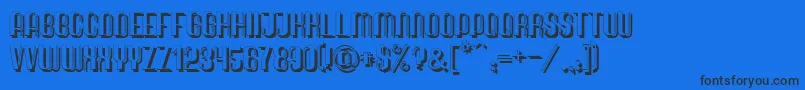 QuimbieShaddow Font – Black Fonts on Blue Background