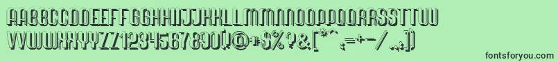 フォントQuimbieShaddow – 緑の背景に黒い文字
