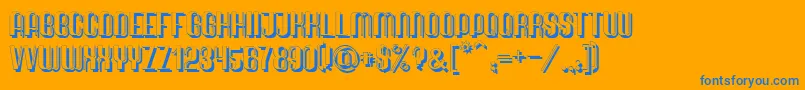 QuimbieShaddow Font – Blue Fonts on Orange Background