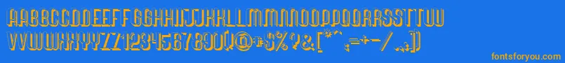 QuimbieShaddow Font – Orange Fonts on Blue Background