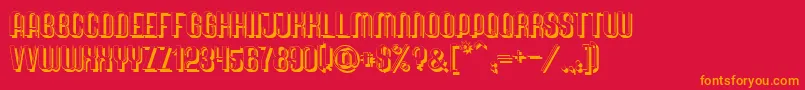 QuimbieShaddow-Schriftart – Orangefarbene Schriften auf rotem Hintergrund