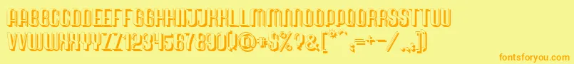 QuimbieShaddow Font – Orange Fonts on Yellow Background