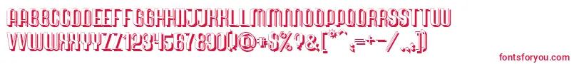 QuimbieShaddow-Schriftart – Rote Schriften auf weißem Hintergrund