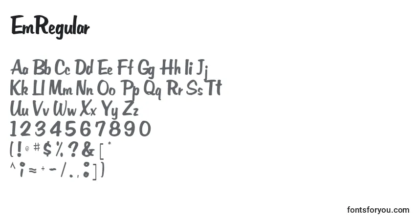 Fuente EmRegular - alfabeto, números, caracteres especiales