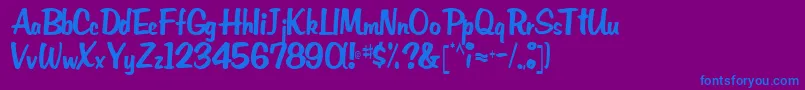 Police EmRegular – polices bleues sur fond violet