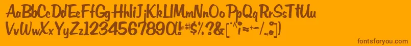 EmRegular Font – Brown Fonts on Orange Background