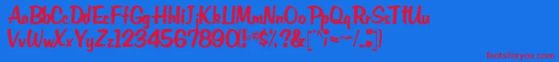 EmRegular Font – Red Fonts on Blue Background