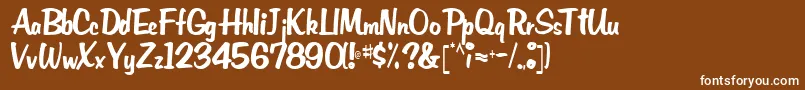 EmRegular Font – White Fonts on Brown Background