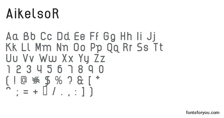 Czcionka AikelsoR – alfabet, cyfry, specjalne znaki